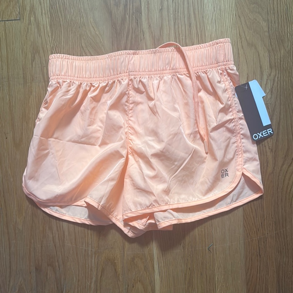 Orange Athletic Shorts with Elastic Waistband